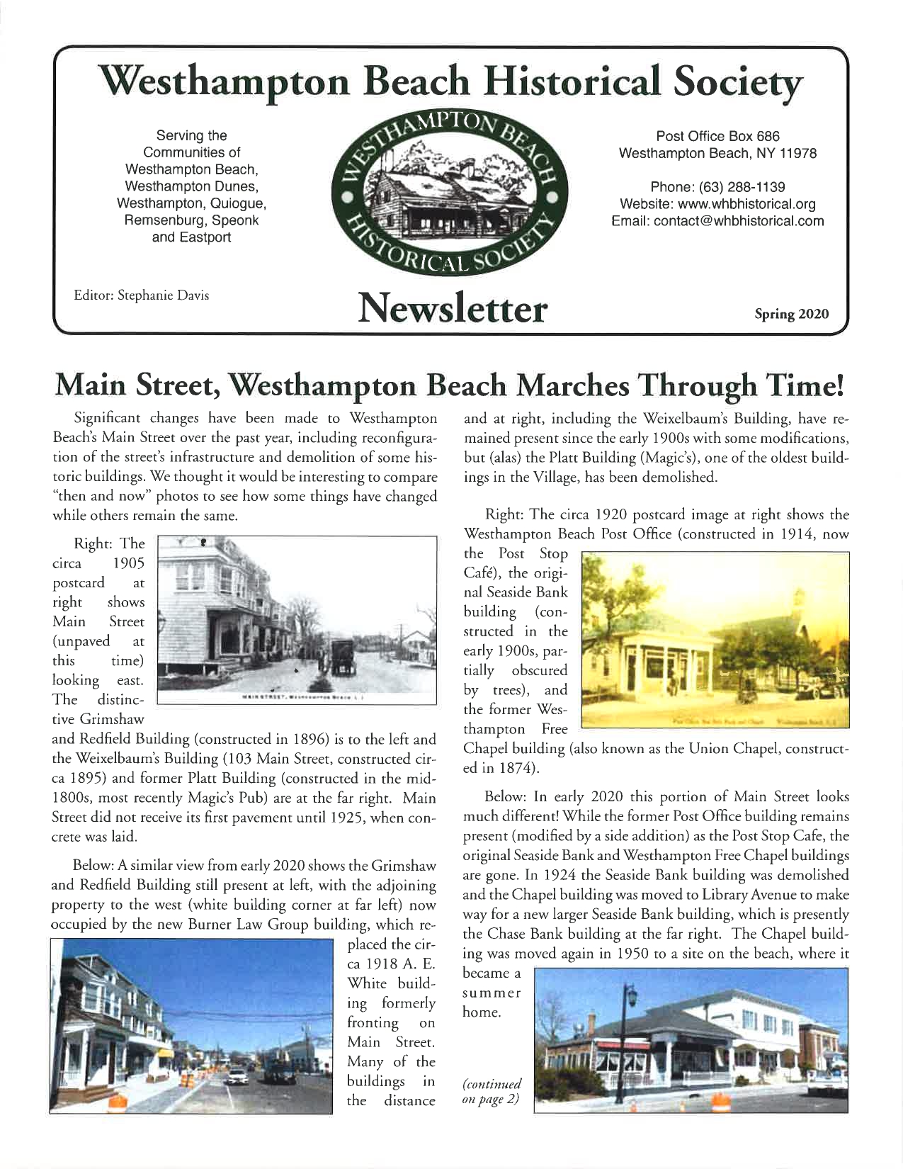 Newsletters | Westhampton Beach Historical Society